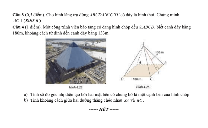Đề thi Giữa kì 2 Toán 11 trường THPT Vĩnh Linh (Quảng Trị) năm 2025-2026