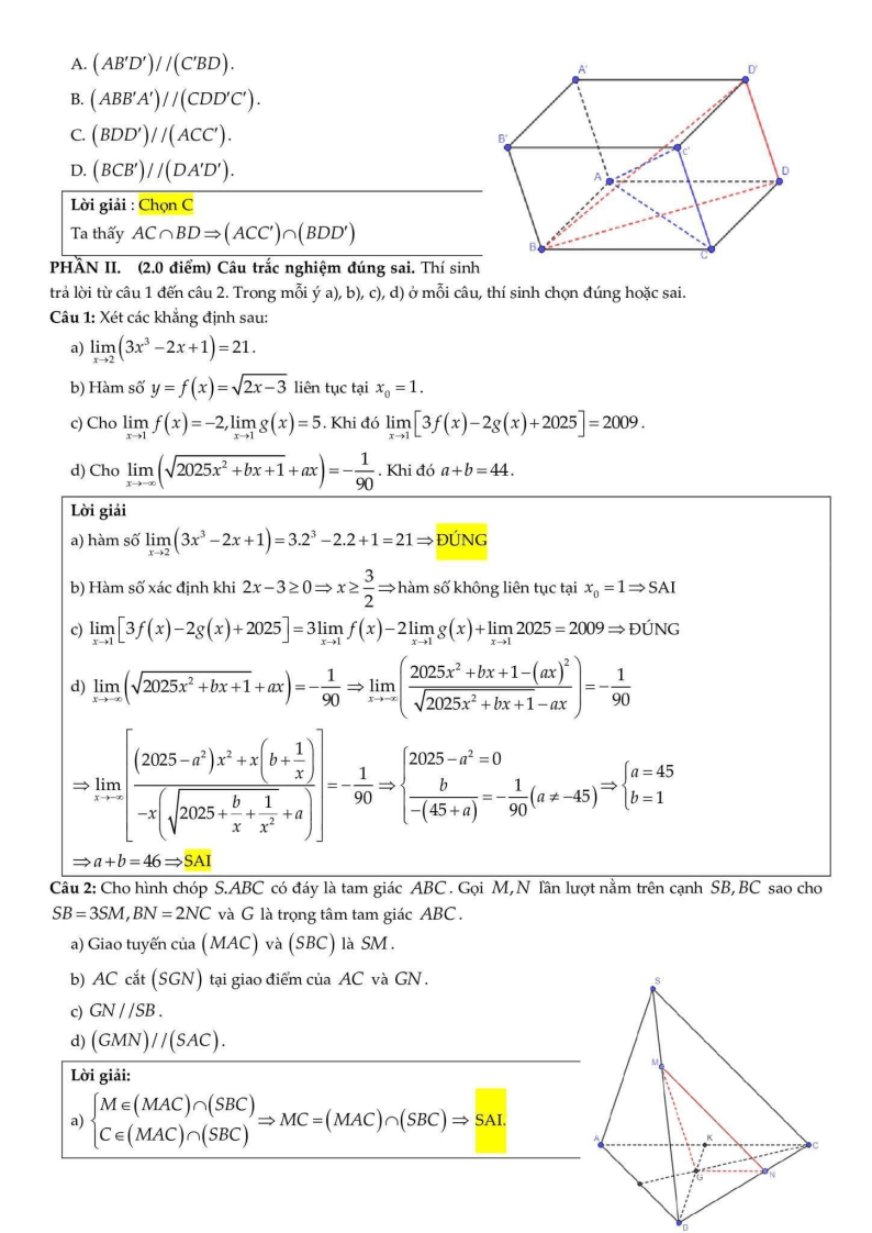 Đề thi Học kì 1 Toán 11 trường THPT Tây Thạnh (Tp.HCM) năm 2025-2026