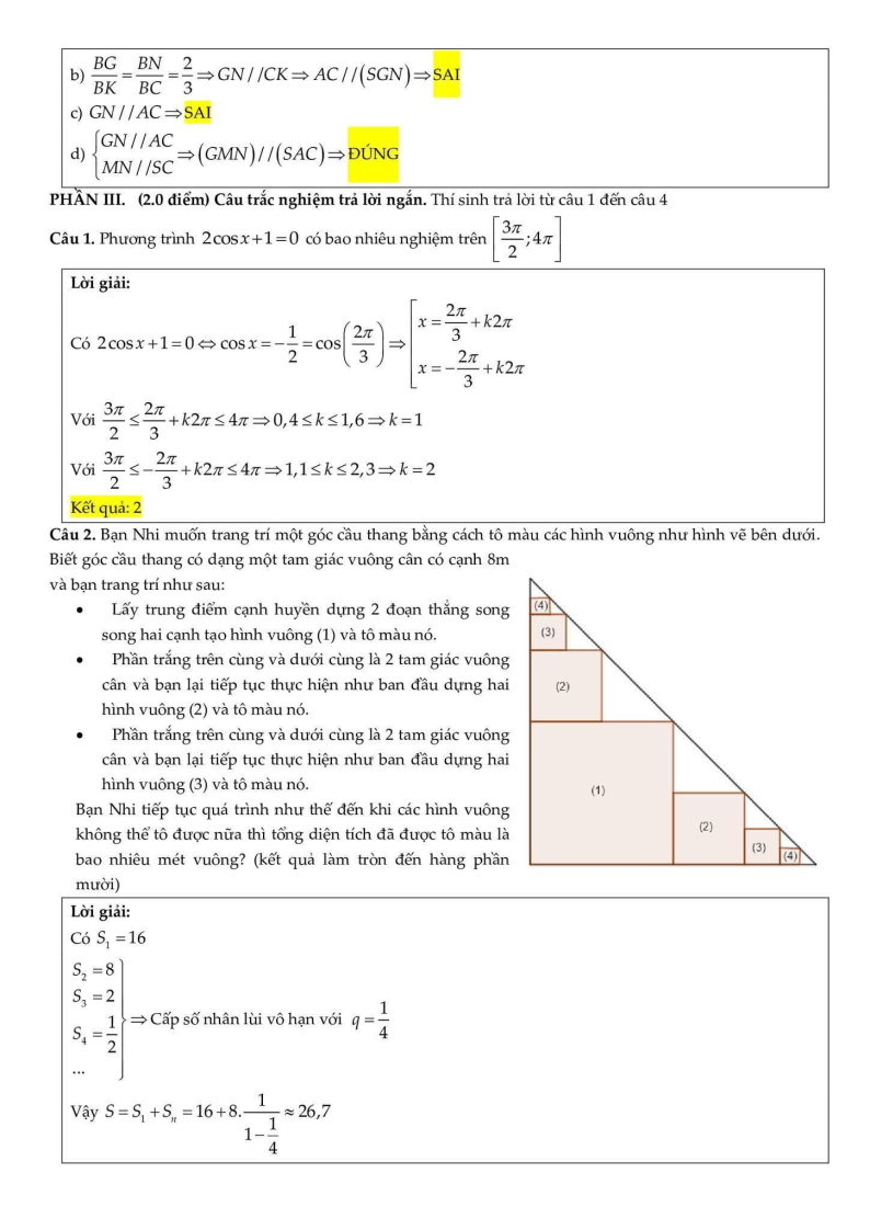 Đề thi Học kì 1 Toán 11 trường THPT Tây Thạnh (Tp.HCM) năm 2025-2026