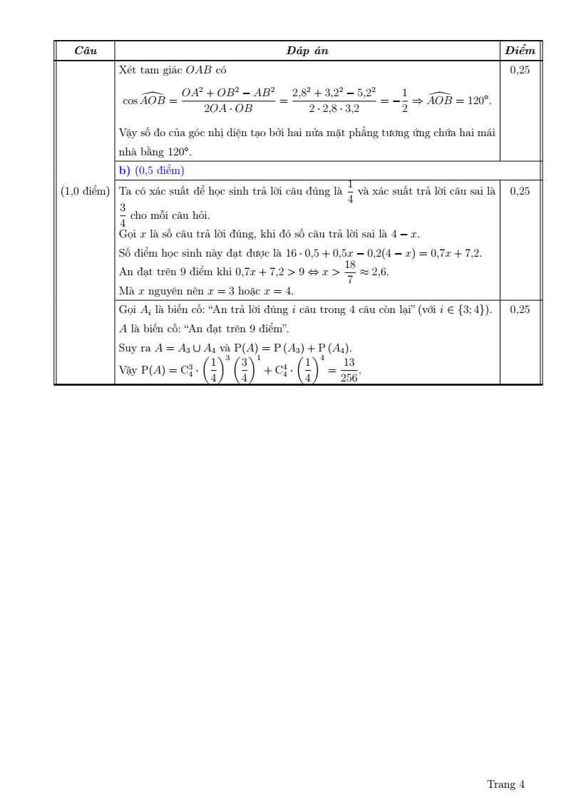 Đề thi Học kì 2 Toán 11 sở GD&ĐT Bắc Ninh năm 2024-2025