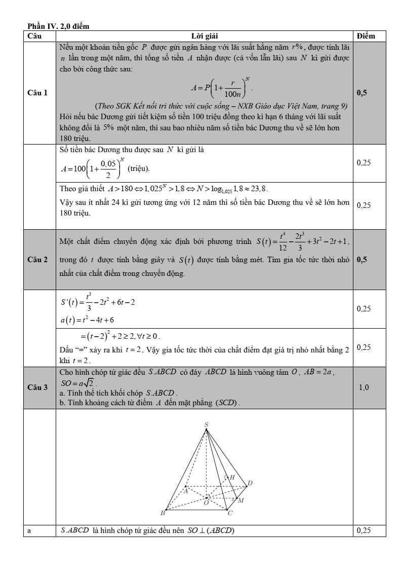 Đề thi Học kì 2 Toán 11 sở GD&ĐT Nam Định năm 2024-2025