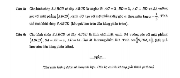 Đề thi Học kì 2 Toán 11 năm 2025-2026 trường THCS - THPT Trần Cao Vân (Tp.HCM)