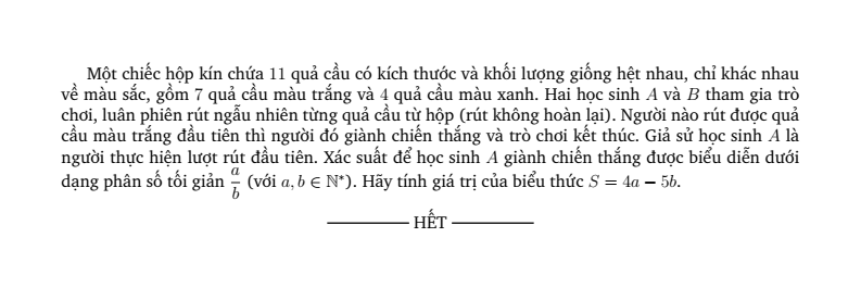 Đề thi Học kì 2 Toán 11 năm 2025-2026 trường THPT Nguyễn Du (Tp.HCM)
