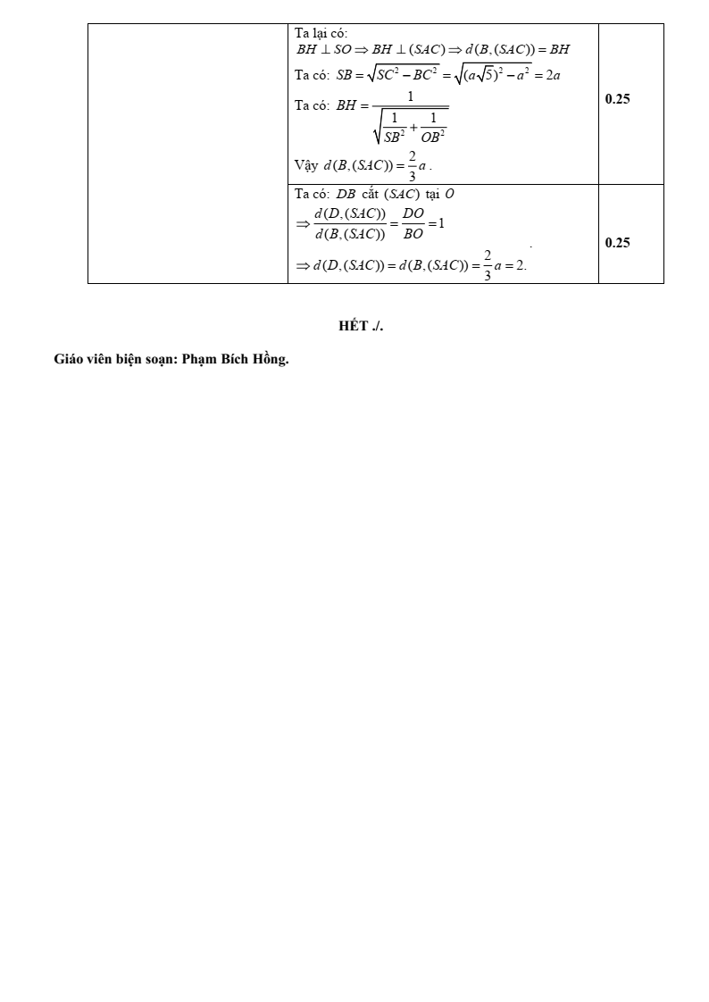 Đề thi Học kì 2 Toán 11 trường THPT Nguyễn Trãi (Đà Nẵng) năm 2024-2025