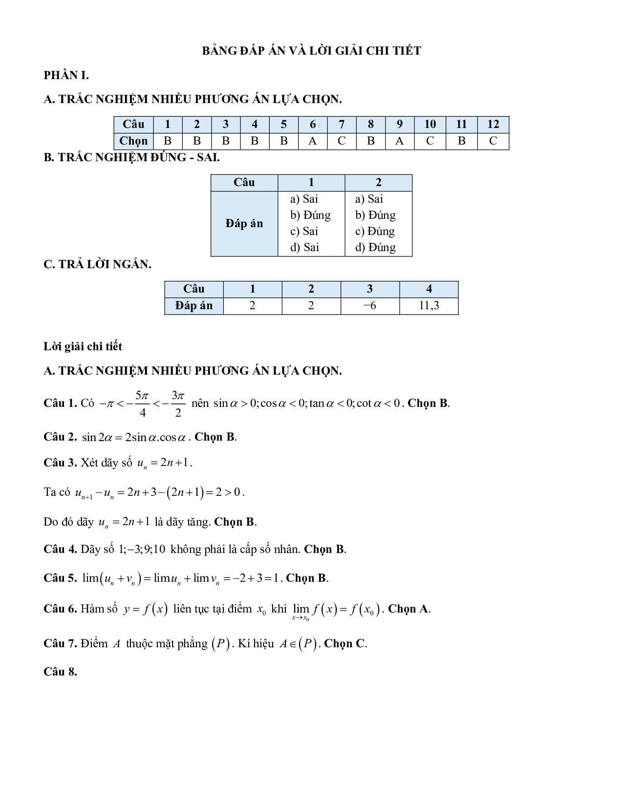10 Đề thi Học kì 1 Toán 11 Chân trời sáng tạo (có đáp án, cấu trúc mới)