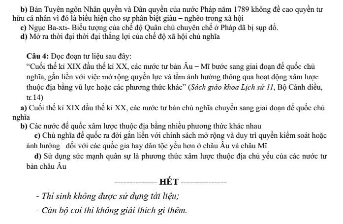 Đề thi Giữa kì 1 Lịch Sử 11 năm 2024-2025 trường THPT Lê Hồng Phong (Đắk Lắk)