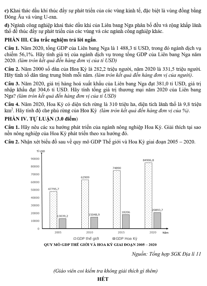 Đề thi Giữa kì 2 Địa Lí 11 năm 2025-2026 trường THPT Xuyên Mộc (Tp.HCM)