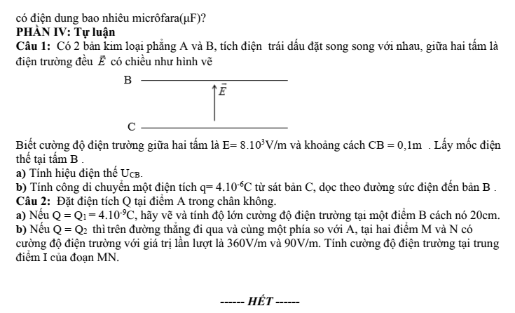Đề thi Giữa kì 2 Vật lí 11 năm 2025-2026 trường THPT Hùng Vương (Đà Nẵng)