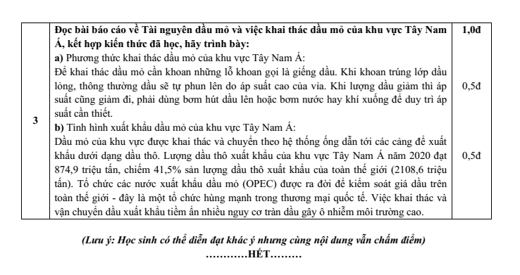 Đề thi Học kì 1 Địa Lí 11 năm 2024-2025 trường THPT Bình Chiểu (Tp.HCM)