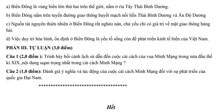 Đề thi Học kì 2 Lịch Sử 11 năm 2025-2026 trường THPT Xuyên Mộc (Tp.HCM)