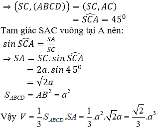 Đề kiểm tra 45 phút Toán 12 Chương 1 Hình học có đáp án (Đề 3)