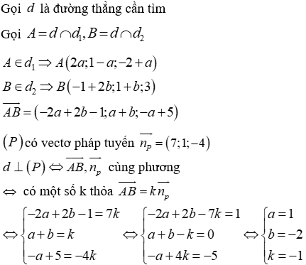 Đề kiểm tra 45 phút Toán 12 Chương 3 Hình học có đáp án (Đề 1)