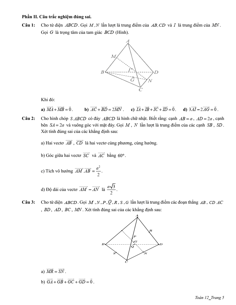 Đề cương ôn tập Học kì 1 Toán 12 trường THPT Trần Phú năm 2025-2026