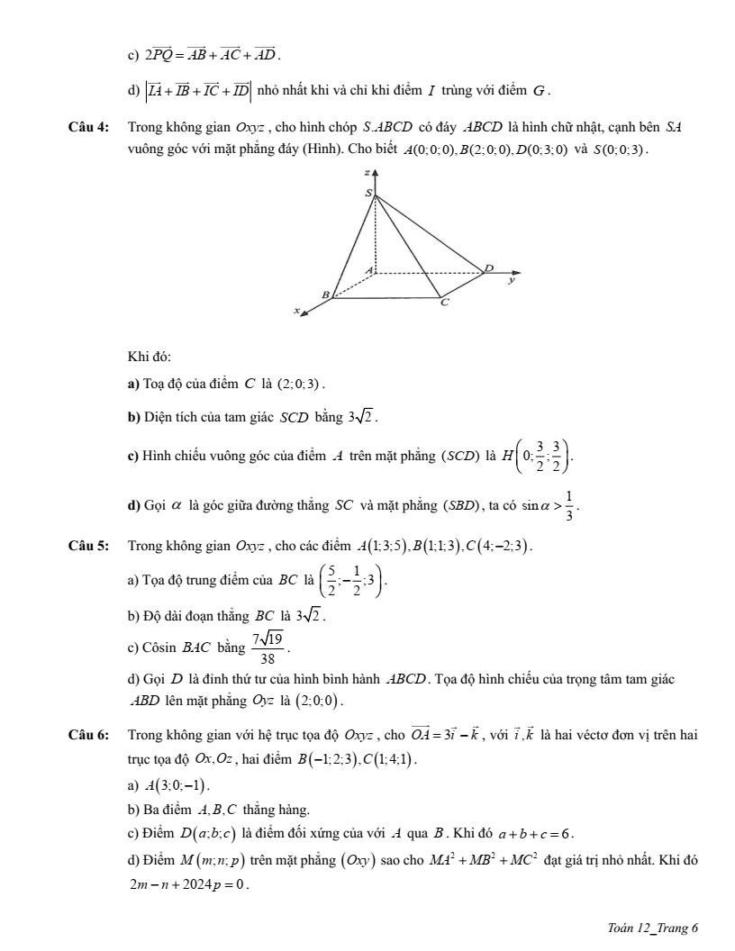 Đề cương ôn tập Học kì 1 Toán 12 trường THPT Trần Phú năm 2025-2026