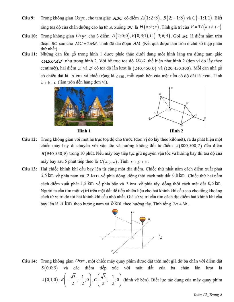 Đề cương ôn tập Học kì 1 Toán 12 trường THPT Trần Phú năm 2025-2026