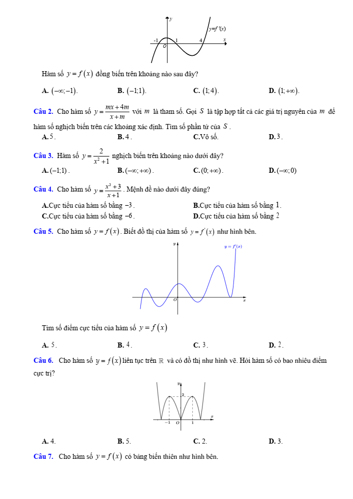Đề cương ôn tập Giữa kì 1 Toán 12 trường THPT Hoàng Văn Thụ năm 2025-2026