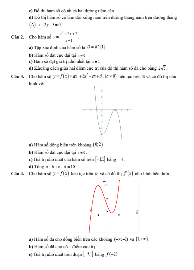 Đề cương ôn tập Giữa kì 1 Toán 12 trường THPT Quế Sơn năm 2025-2026