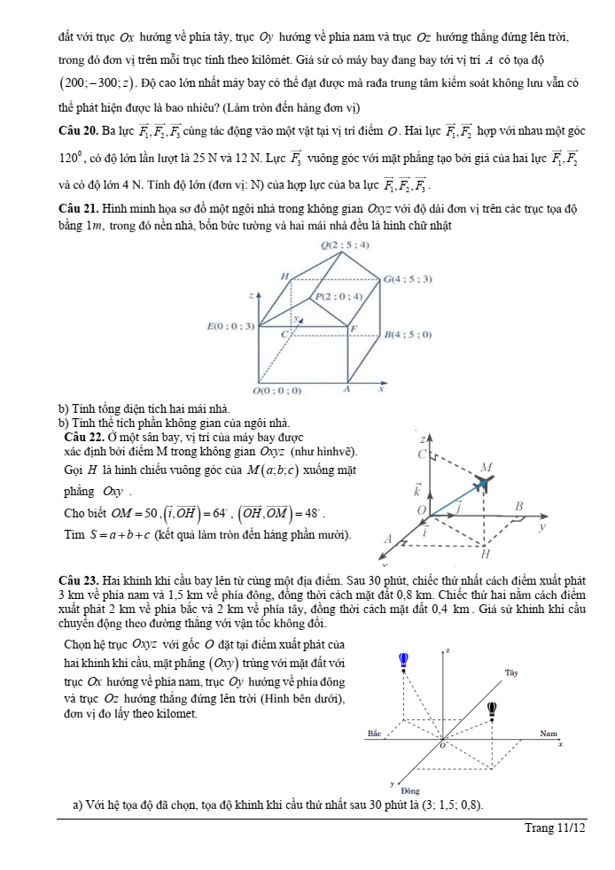 Đề cương ôn tập Học kì 1 Toán 12 trường THPT Trưng Vương năm 2024-2025