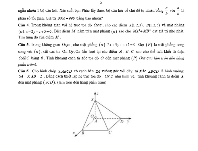 Đề cương ôn tập Học kì 2 Toán 12 trường THPT Sơn Động số 3 năm 2024-2025
