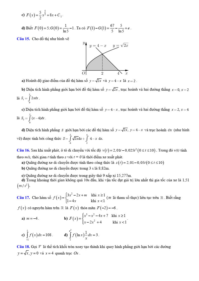 Đề cương ôn tập Học kì 2 Toán 12 trường THPT Hoàng Văn Thụ (Hà Nội) năm 2025-2026