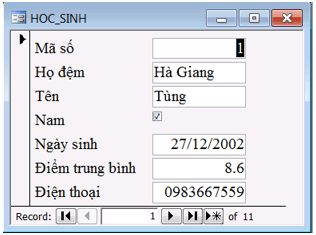 Đề kiểm tra 15 phút Tin học 12 Học kì 2 có đáp án (Bài số 1 - Đề 1)