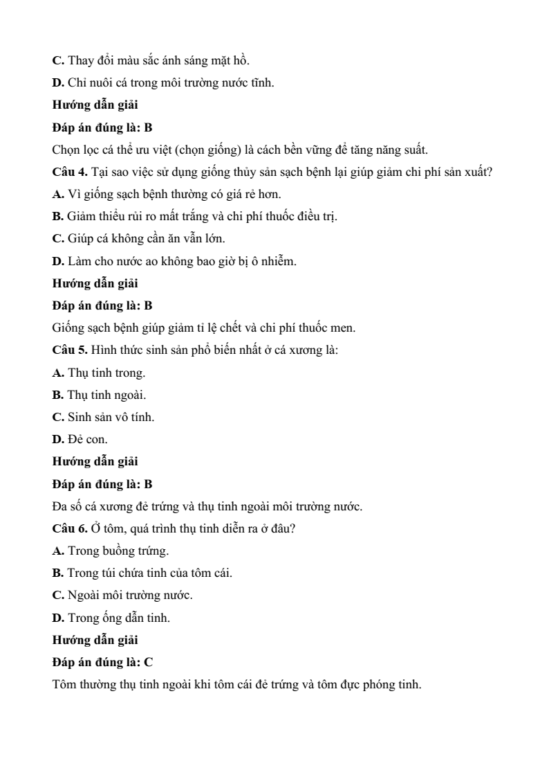 Đề thi Giữa kì 2 Công nghệ 12 Kết nối tri thức Lâm nghiệp Thủy sản (có đáp án)