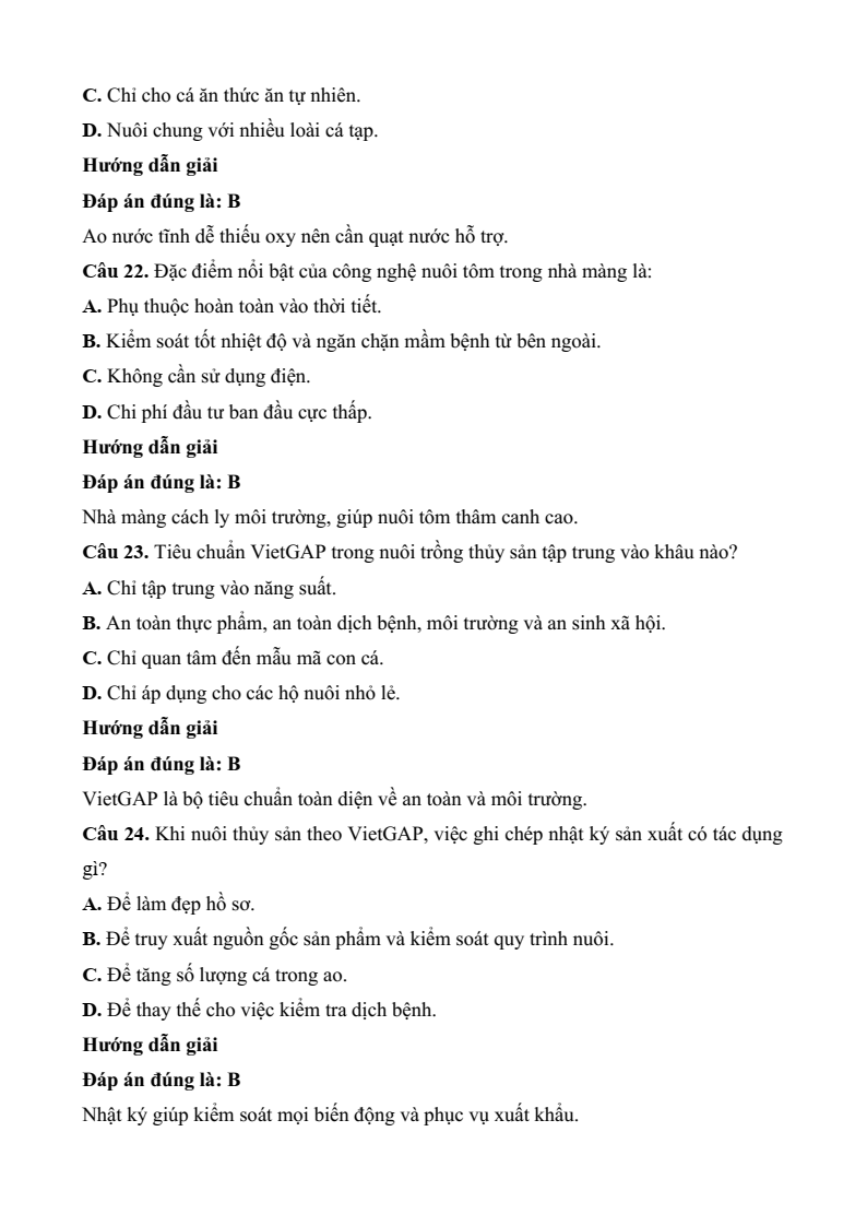 Đề thi Giữa kì 2 Công nghệ 12 Kết nối tri thức Lâm nghiệp Thủy sản (có đáp án)