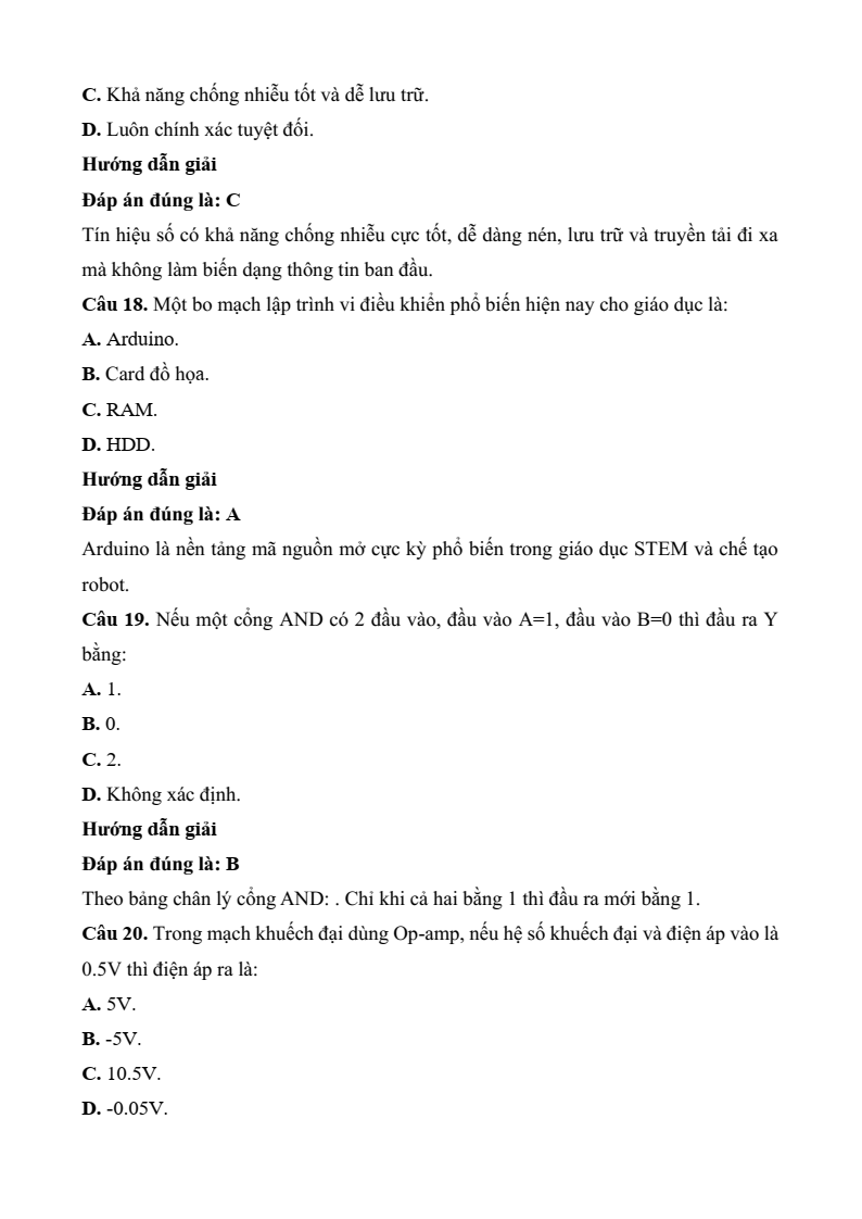 Đề thi Học kì 2 Công nghệ 12 Kết nối tri thức Điện Điện tử (có đáp án)