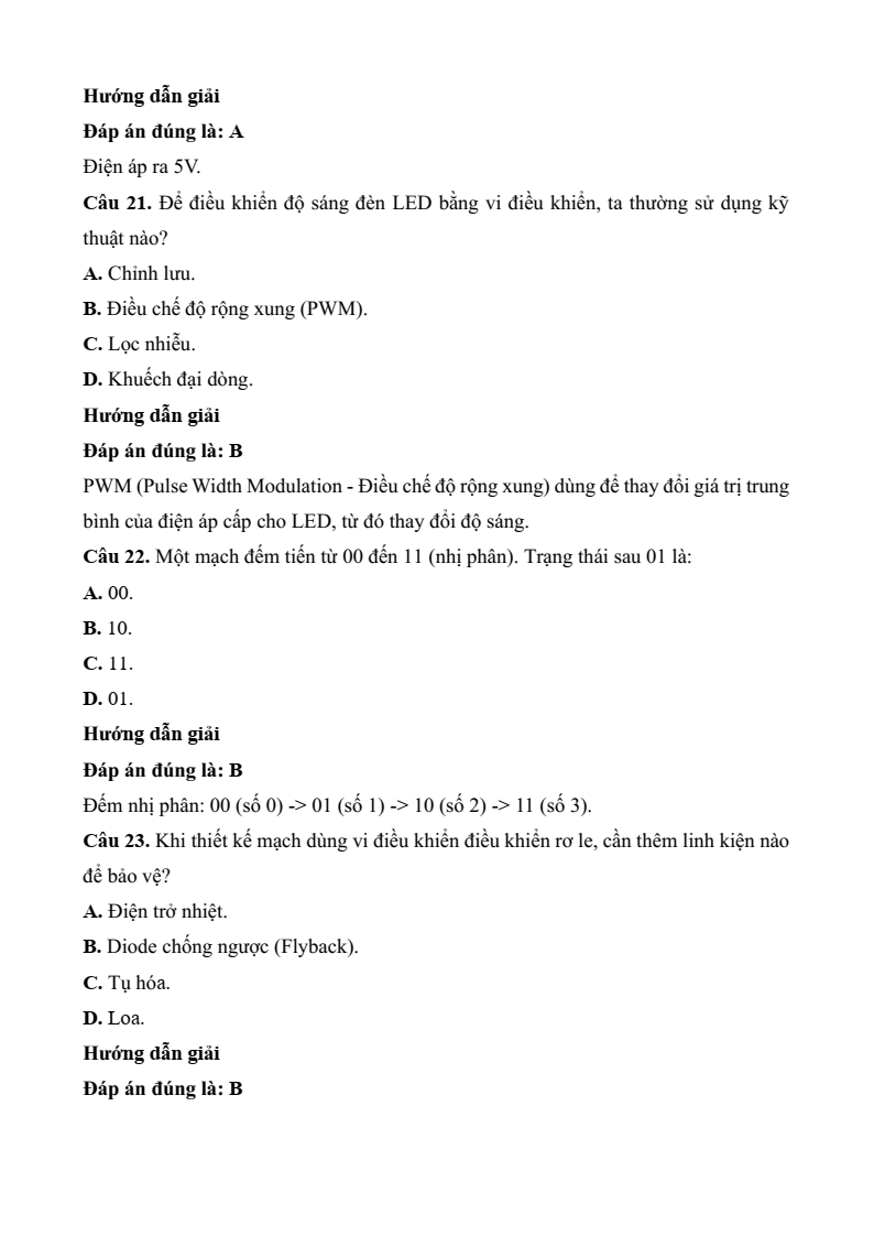 Đề thi Học kì 2 Công nghệ 12 Kết nối tri thức Điện Điện tử (có đáp án)