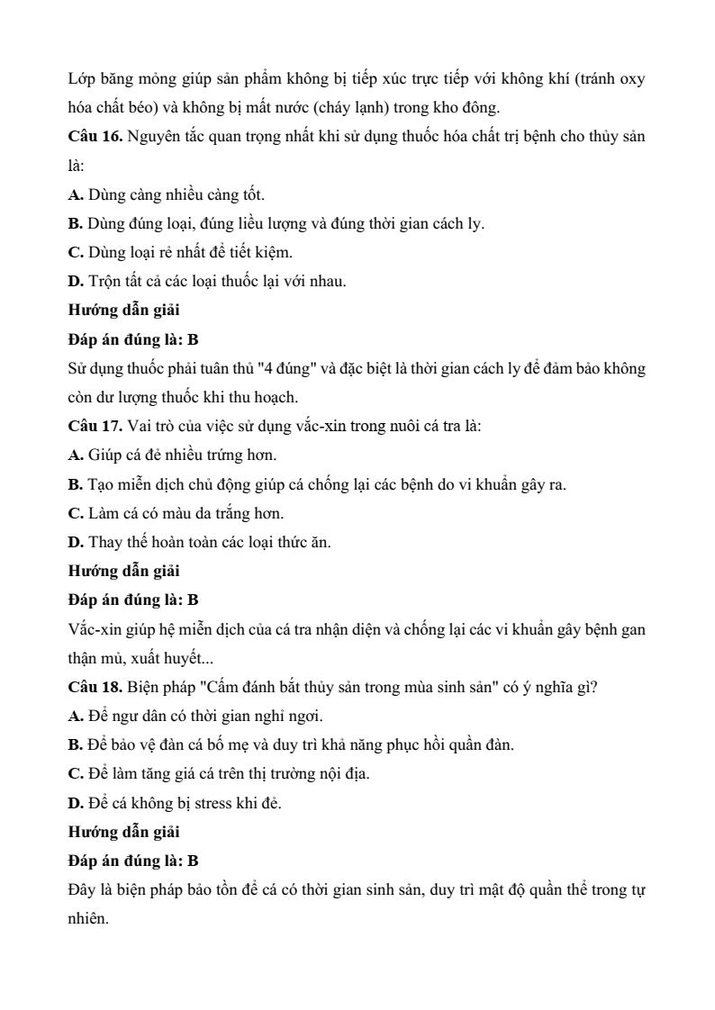 Đề thi Học kì 2 Công nghệ 12 Kết nối tri thức Lâm nghiệp Thủy sản (có đáp án)