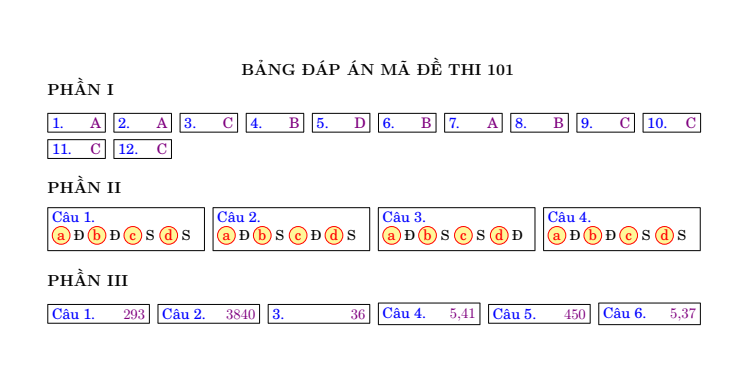 Đề thi Giữa kì 2 Toán 12 trường Nguyễn Bỉnh Khiêm (Hà Nội) năm 2024-2025
