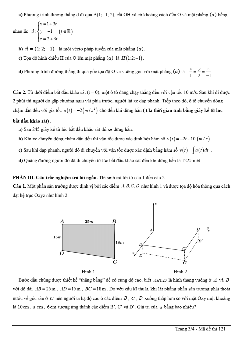 Đề thi Giữa kì 2 Toán 12 trường THPT Lương Thế Vinh (TP HCM) năm 2025-2026