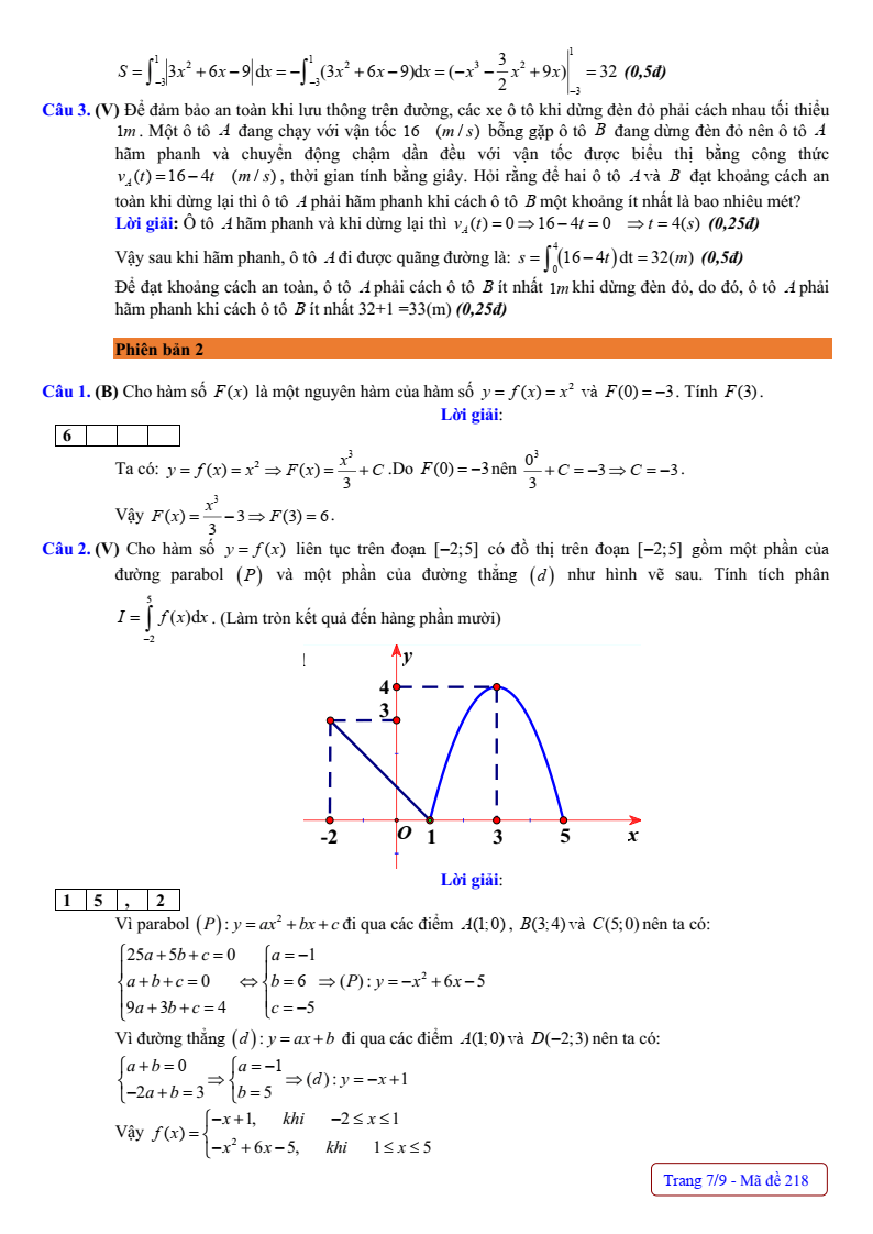 Đề thi Giữa kì 2 Toán 12 trường THPT Nguyễn Huệ (Huế) năm 2024-2025