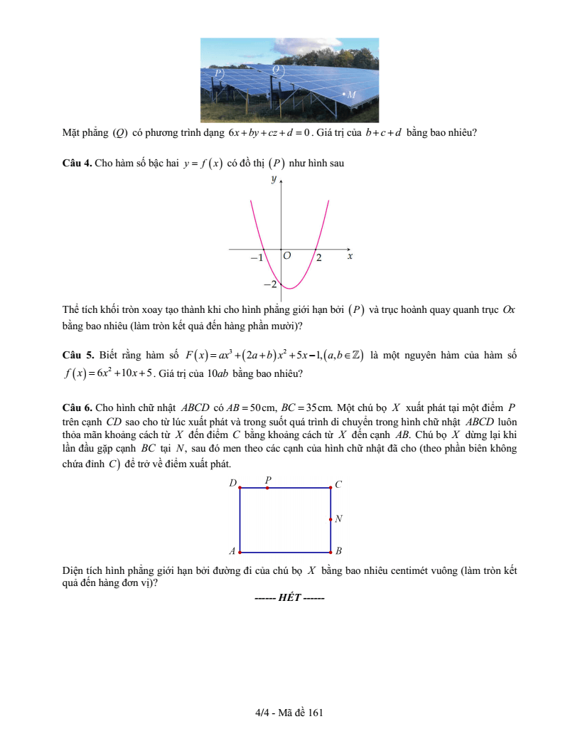 Đề thi Giữa kì 2 Toán 12 trường THPT Nguyễn Huệ (TP HCM) năm 2025-2026