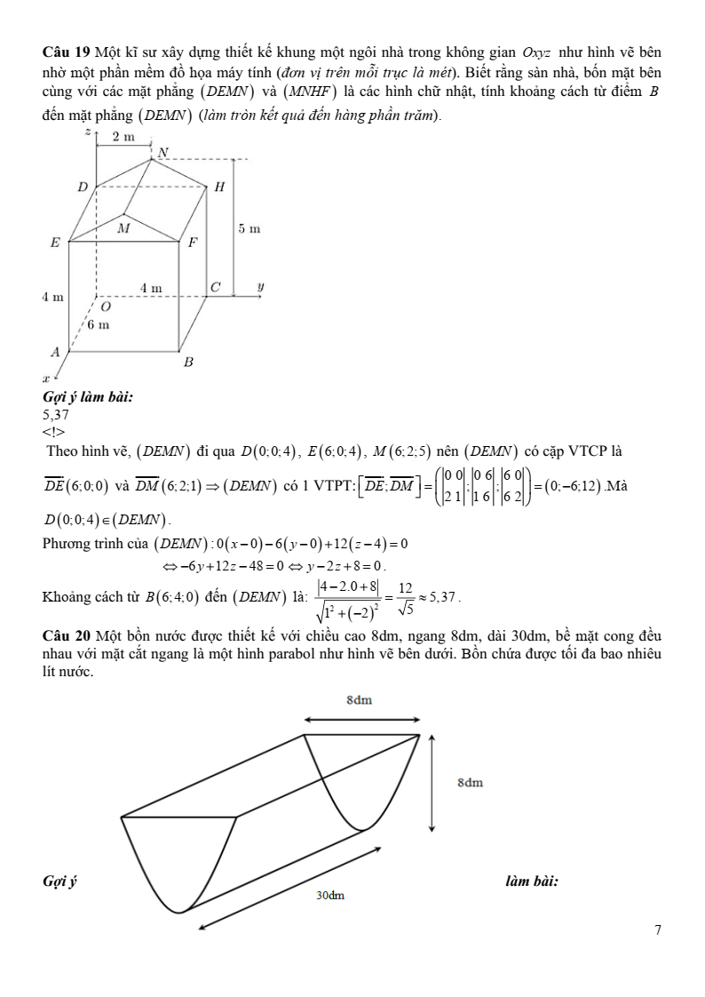 Đề thi Giữa kì 2 Toán 12 trường THPT Vĩnh Linh (Quảng Trị) năm 2025-2026