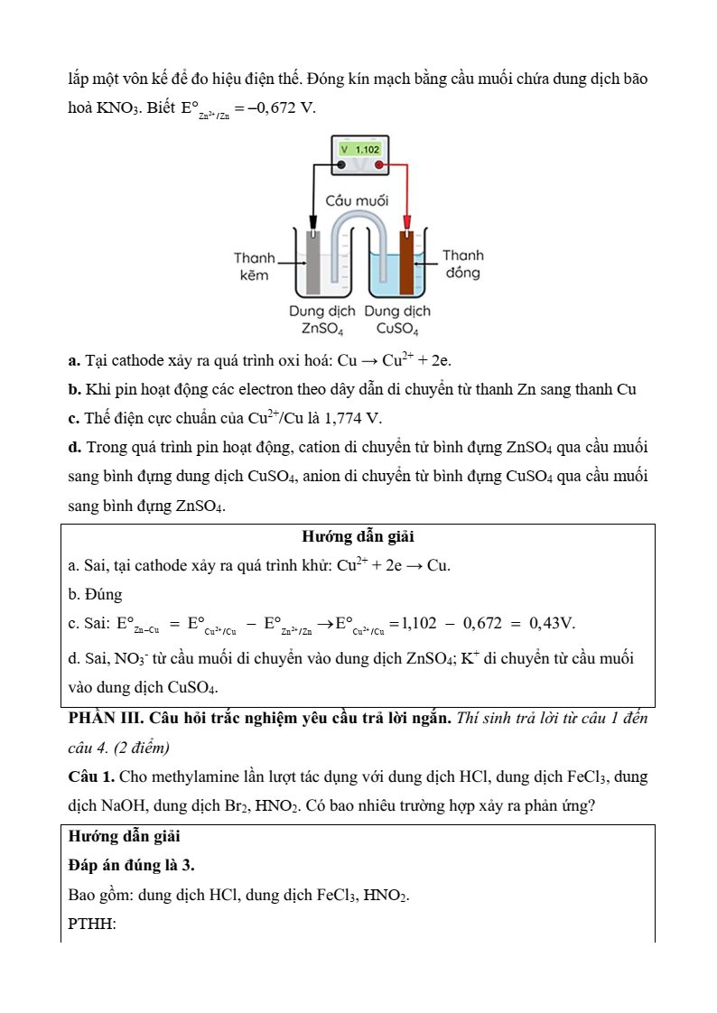 6 Đề thi Học kì 1 Hóa học 12 Cánh diều (có đáp án, cấu trúc mới)