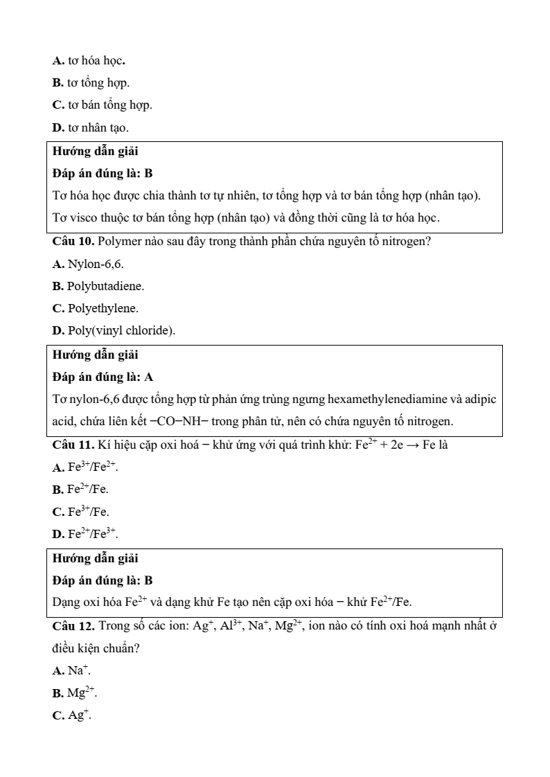6 Đề thi Học kì 1 Hóa học 12 Kết nối tri thức (có đáp án, cấu trúc mới)