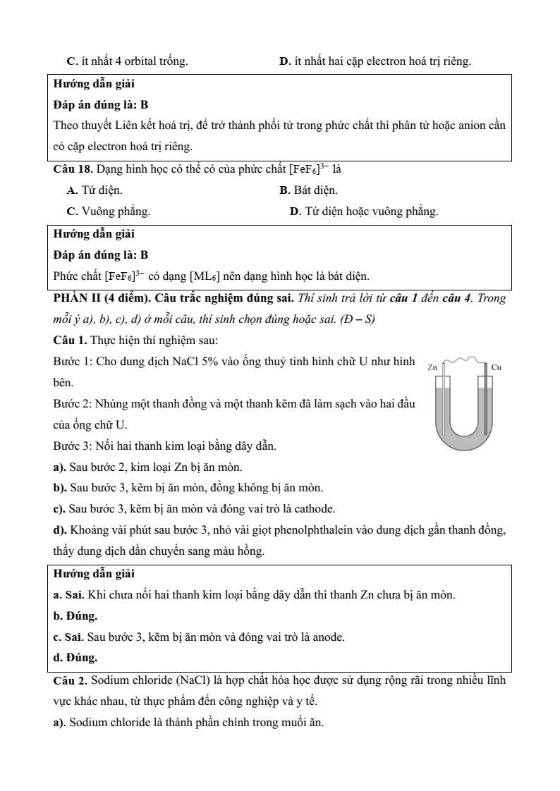 6+ Đề thi Học kì 2 Hóa học 12 Cánh diều (cấu trúc mới, có đáp án)