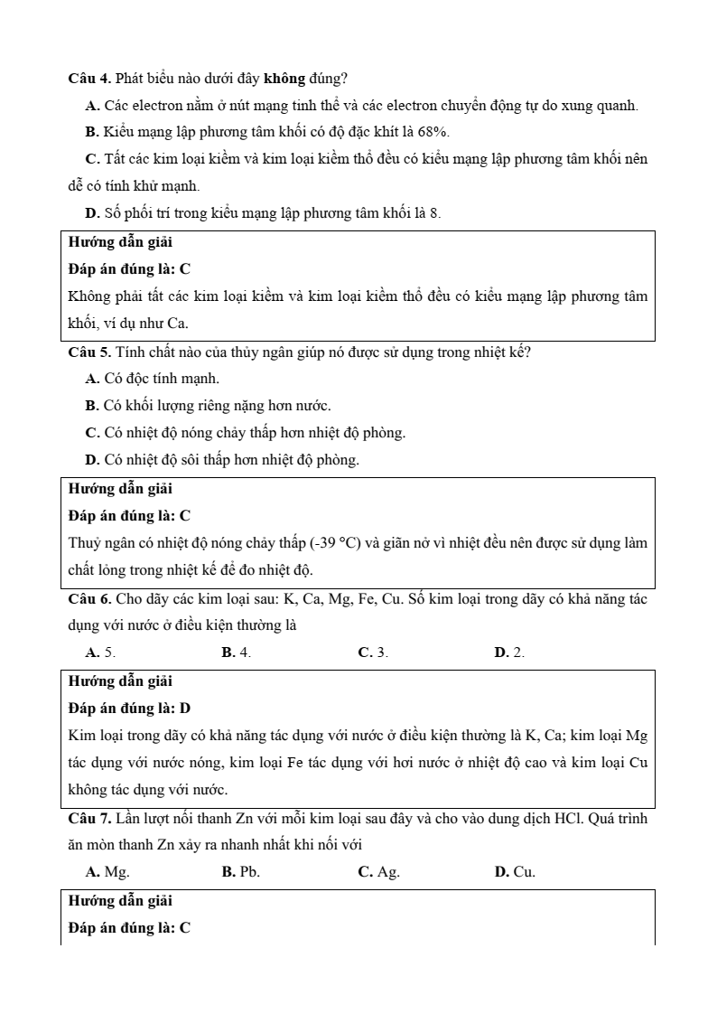 6+ Đề thi Học kì 2 Hóa học 12 Chân trời sáng tạo (cấu trúc mới, có đáp án)
