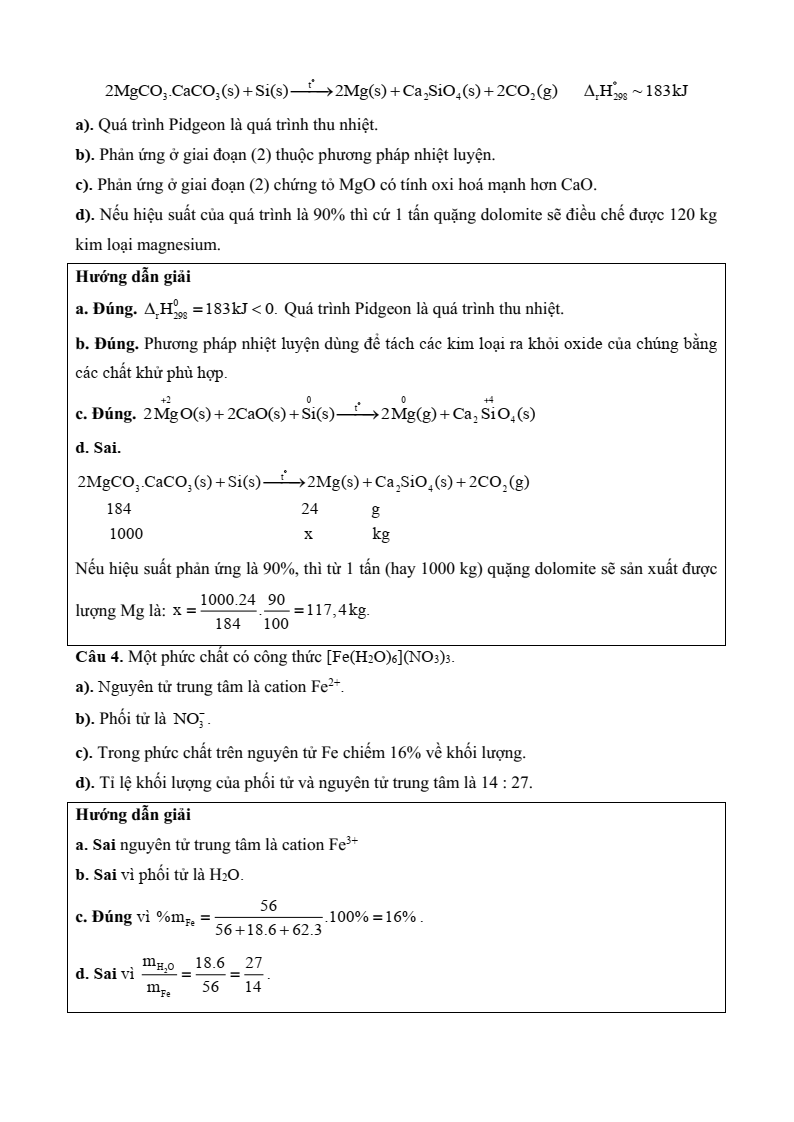 6+ Đề thi Học kì 2 Hóa học 12 Chân trời sáng tạo (cấu trúc mới, có đáp án)