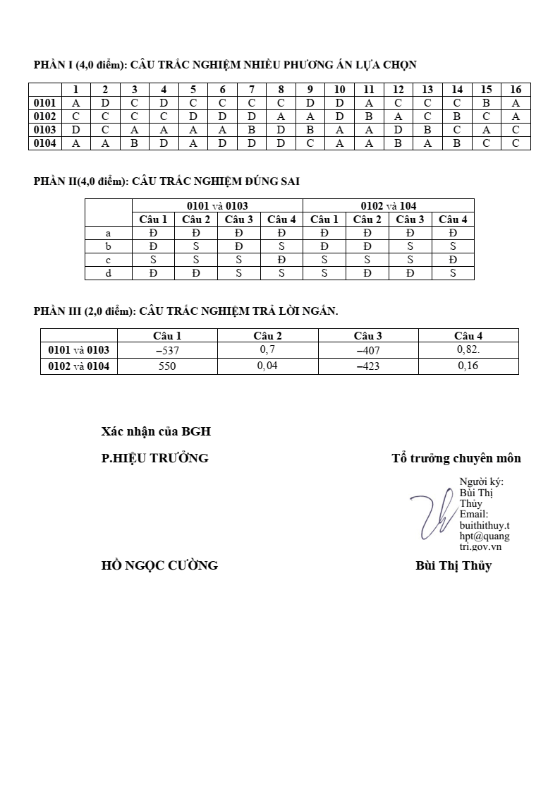 Đề thi Học kì 2 Toán 12 trường THPT Chế Lan Viên (Quảng Trị) năm 2024-2025