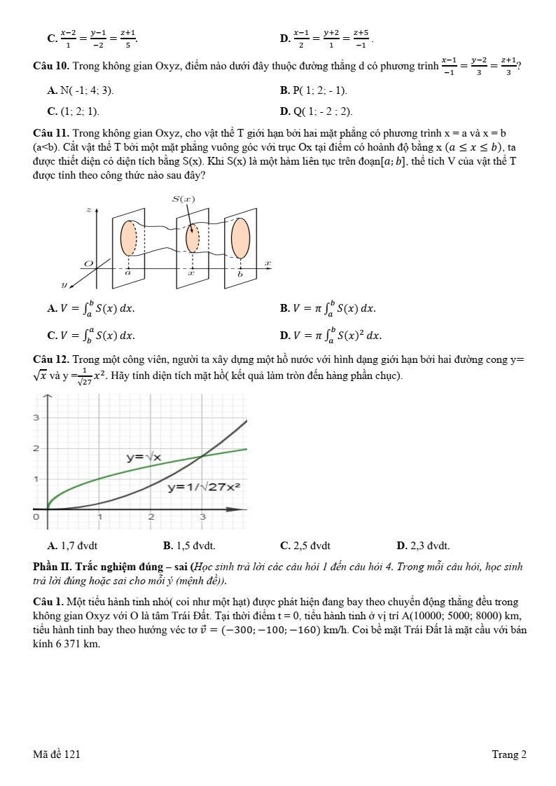 Đề thi Học kì 2 Toán 12 trường THPT Ngô Gia Tự (Đắk Lắk) năm 2024-2025