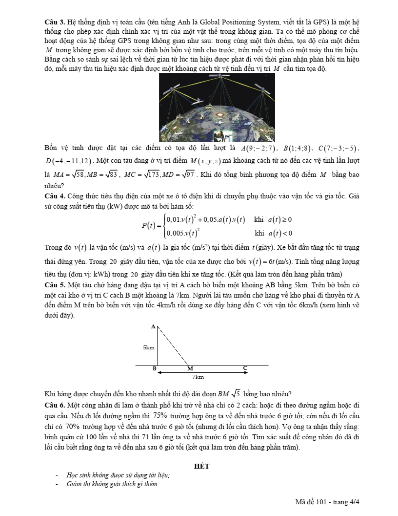 Đề thi Học kì 2 Toán 12 trường THPT Nhân Chính (Hà Nội) năm 2024-2025