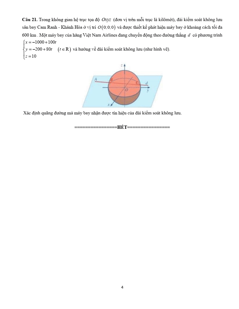 Đề thi Học kì 2 Toán 12 trường THPT Thanh Khê (Đà Nẵng) năm 2024-2025
