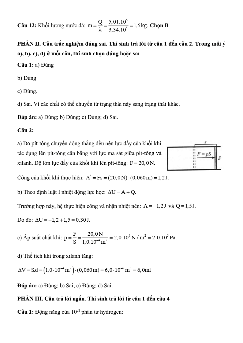 3 Đề thi Học kì 1 Vật Lí 12 Chân trời sáng tạo (cấu trúc mới, có đáp án)