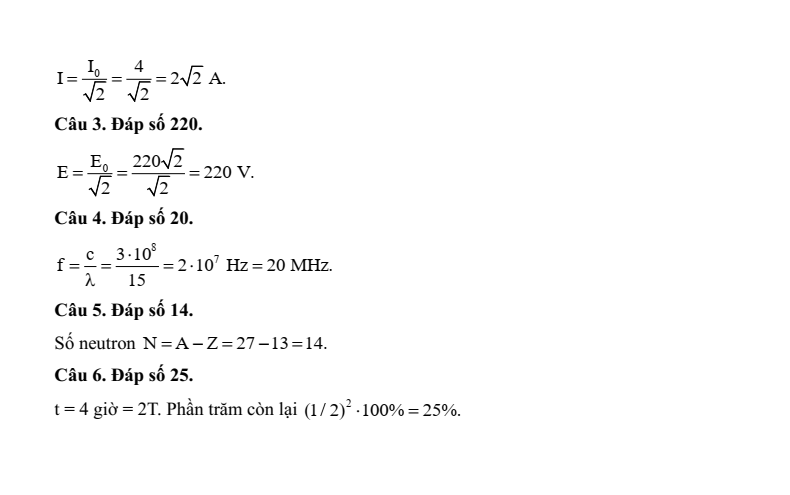 3 Đề thi Học kì 2 Vật Lí 12 Kết nối tri thức (cấu trúc mới, có đáp án)