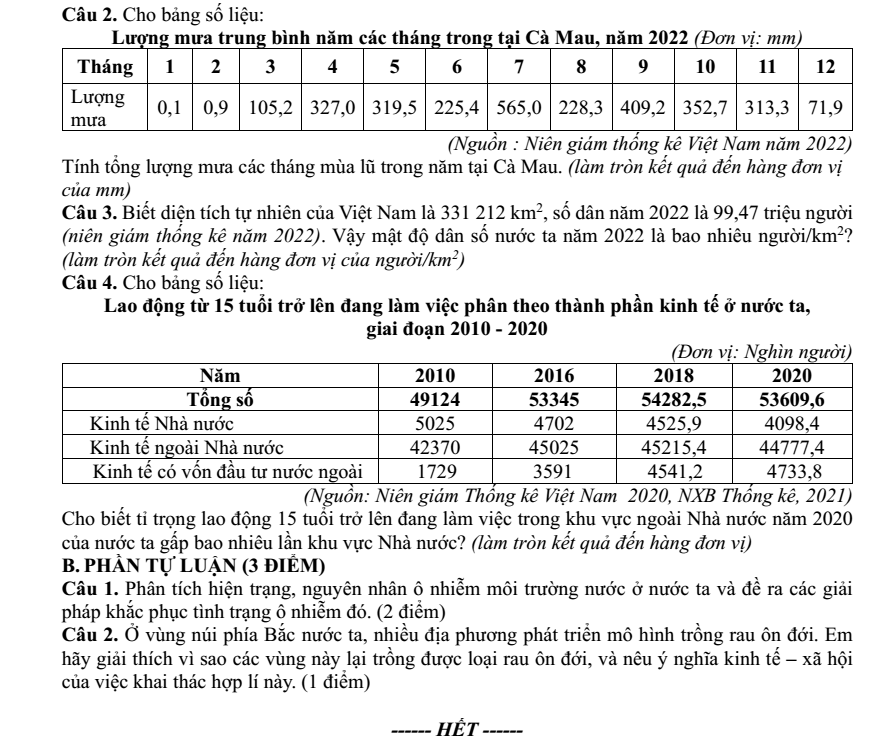 Đề thi Giữa kì 1 Địa Lí 12 năm 2025-2026 trường THPT Lý Tự Trọng (Đà Nẵng)
