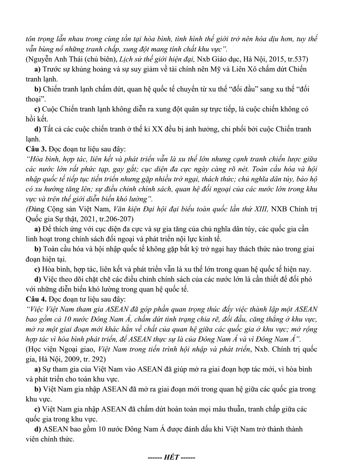 Đề thi Giữa kì 1 Lịch Sử 12 năm 2025-2026 trường THPT Phan Ngọc Hiển (Cà Mau)