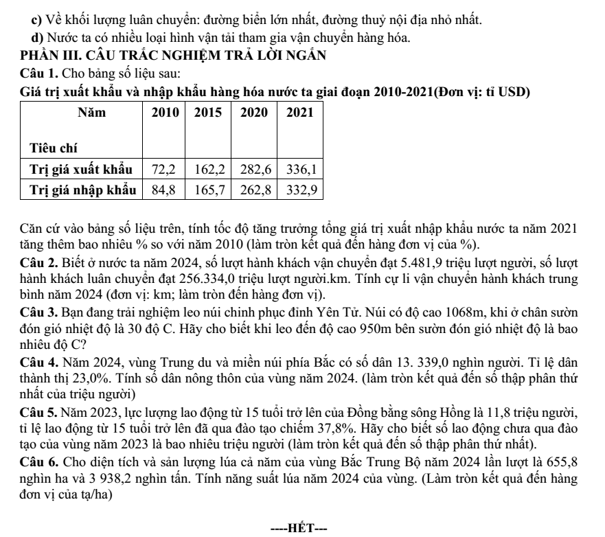 Đề thi Giữa kì 2 Địa Lí 12 năm 2025-2026 trường THPT số 1 Ngô Gia Tự (Đắk Lắk)