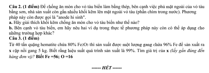 Đề thi Giữa kì 2 Hóa học 12 năm 2025-2026 trường THPT Hùng Vương (Đà Nẵng)